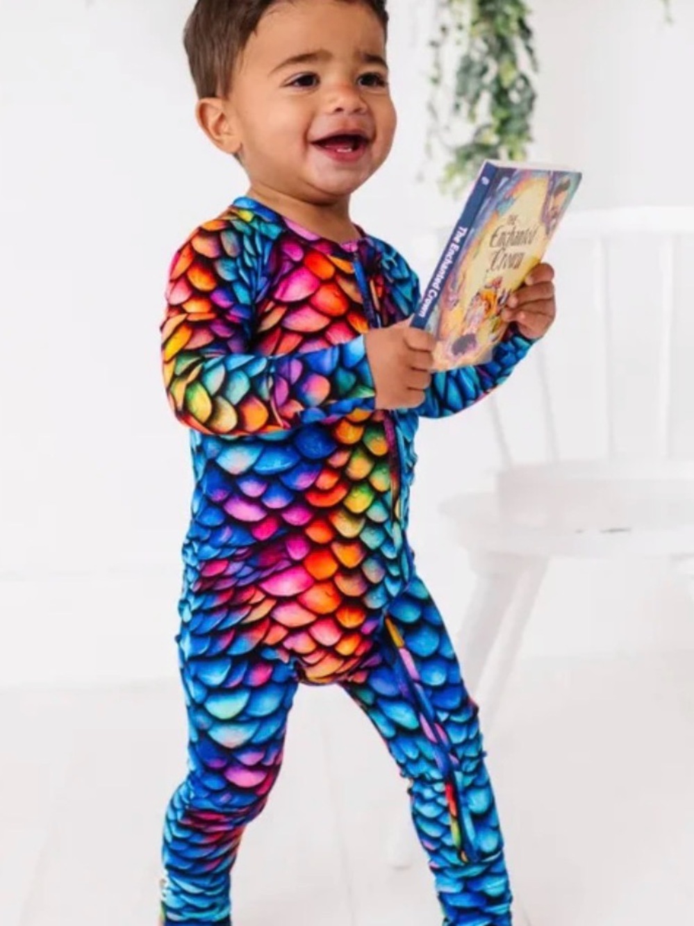 EUC Bamboo Dreambly Me Flynn the Dragon Rainbow Scale Baby Zippy